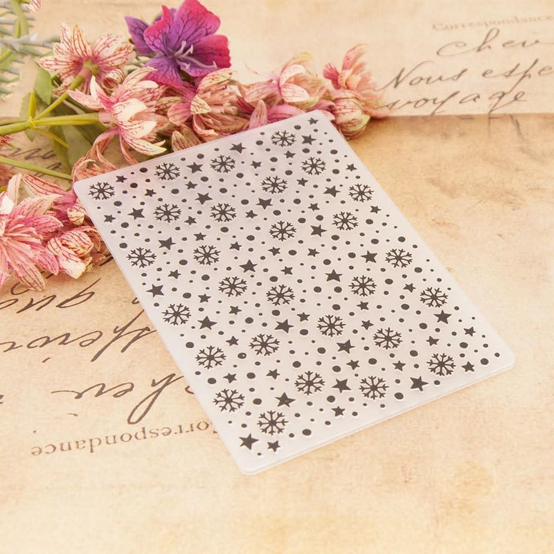 FUGUT 3-D Embossing Folder for Card Making - Plastic Textured Template for DIY Scrapbooking, Paper Crafting and Handmade Art Supplies (3D Snowflake and Star 5.8 x 4.1 in) - Image 3